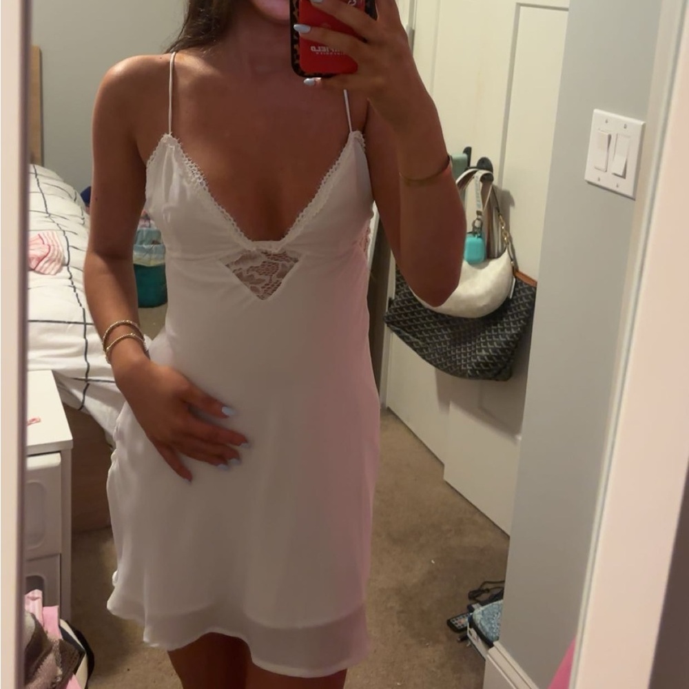 Princess Polly White Lace Detail mini dress